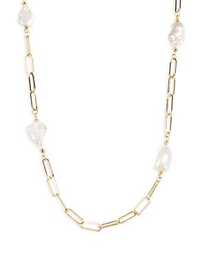 Aqua Cultured Freshwater Pearl Chain Link Strand Necklace, 37 - 100% Exclusive