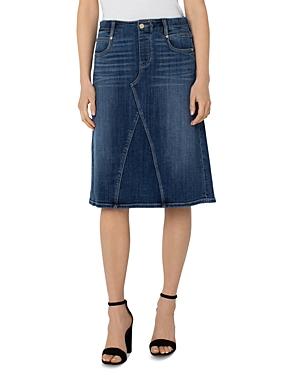 Liverpool Los Angeles Gia Glider Denim Midi Skirt In Flagstone