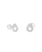 Dinh Van 18k White Gold Menottes Diamond Stud Earrings