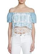 Lucy Paris Off-the-shoulder Chambray Top - Bloomingdale's Exclusive