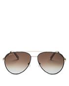 Salvatore Ferragamo Men's Classic Brow Bar Aviator Sunglasses, 59mm