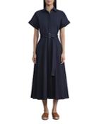 Lafayette 148 New York Upland Belted Midi Shirt Dress
