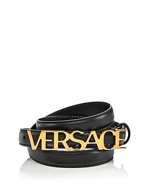 Versace Men's Logo Leather Belt