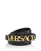 Versace Men's Logo Leather Belt