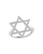Bloomingdale's Diamond Star Of David Ring In 14k White Gold, 0.30 Ct. T.w. - 100% Exclusive