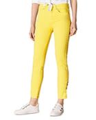Karen Millen Lace-up Skinny Jeans In Yellow