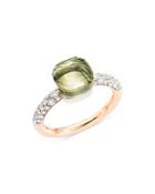 Pomellato 18k White & Rose Gold Nudo Prasiolite & Diamond Ring