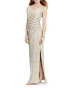 Lauren Ralph Lauren Metallic Beaded Strap Gown