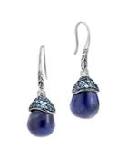 John Hardy Sterling Silver Classic Chain Celestial Orb Sodalite Drop Earrings With Sapphire