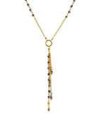 Chan Luu Beaded Tassel Necklace In 18k Gold-plated Sterling Silver, 19