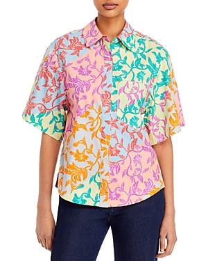 Derek Lam 10 Crosby Keaton Printed Button Front Shirt