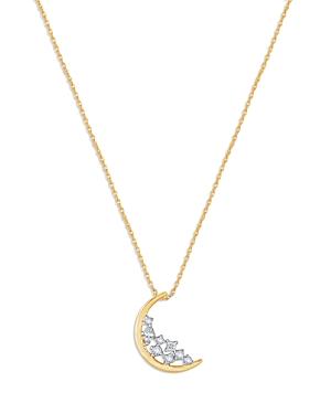 Bloomingdale's Diamond Moon Pendant Necklace In 14k Yellow Gold, 0.15 Ct. T.w. - 100% Excluisve