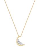 Bloomingdale's Diamond Moon Pendant Necklace In 14k Yellow Gold, 0.15 Ct. T.w. - 100% Excluisve