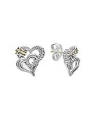 Lagos 18k Gold And Sterling Silver Beloved Double Heart Stud Earrings