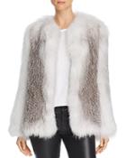 Peri Luxe Marble Knitted Fox Fur Jacket