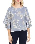 Vince Camuto Etched Bouquet Bell Sleeve Top