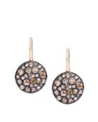 Pomellato Sabbia Burnished 18k Rose Gold Earring With Brown Diamonds
