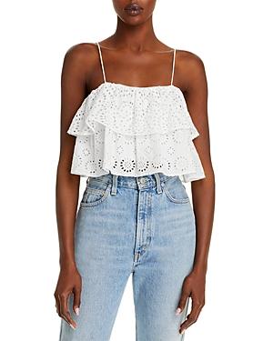 Alice And Olivia Marylynn Ruffle Crop Top