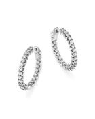 Diamond Inside Out Hoop Earrings In 14k White Gold, 2.0 Ct. T.w. - 100% Exclusive