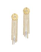 Meira T 14k White And Yellow Gold Disc And Fringe Earrings With Diamonds