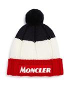 Moncler New-logo Striped Rib-knit Hat