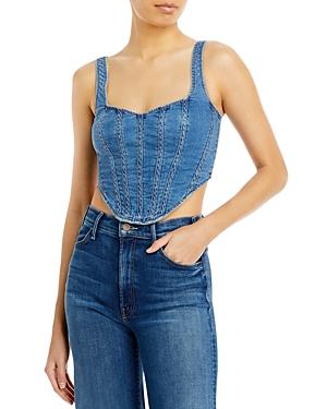 Bardot Denim Corset Bustier