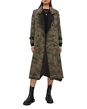 Allsaints Smilla Camou Denim Trench Coat
