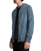 Allsaints Mode Merino Wool Solid Slim Fit Full Zip Hoodie