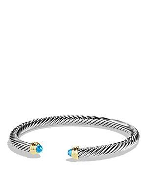 David Yurman Cable Classics Bracelet With Blue Topaz And Gold