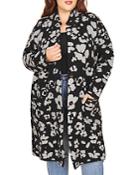 Daniel Rainn Plus Floral Print Knit Coat