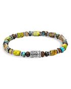 John Hardy Sterling Silver Classic Chain Mixed Turquoise Bead Bracelet