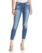 Hudson Nico Mid Rise Frayed Ankle Skinny Jeans In Amar