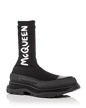 Alexander Mcqueen Women's Tread Slick Stretch Knit High Top Sneakers