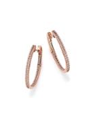 Diamond Inside Out Oval Hoop Earrings In 14k Rose Gold, .50 Ct. T.w. - 100% Exclusive