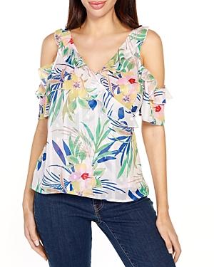 Belldini Printed Cold Shoulder Top