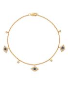 Bloomingdale's Diamond & Sapphire Evil Eye Station Bracelet In 14k Yellow Gold - 100% Exclusive