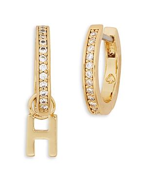 Kate Spade New York Tiny Twinkles H Charm Huggie Hoop Earrings