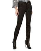 Karen Millen Mid-rise Coated Skinny Jeans In Black