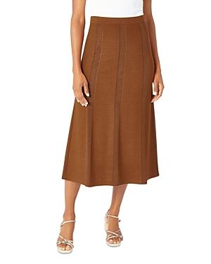 Misook Tonal Stripe Flared Knit Skirt