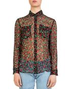 The Kooples Rosa Rosa Sheer Button-down Shirt