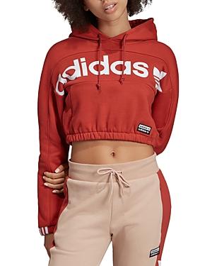 Adidas Originals Cropped Logo Hooded Sweatshirt