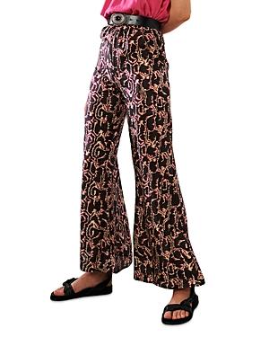Ba & Sh Tennessee Silk Printed Flare Leg Pants