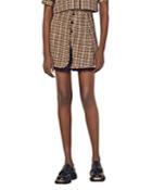 Sandro Golden Tweed Mini Skirt