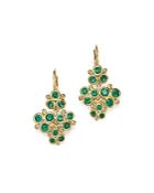Temple St. Clair 18k Yellow Gold Emerald Trio Cluster Earrings