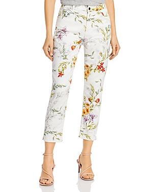 Jen7 By 7 For All Mankind Printed Cropped Skinny Jeans In Sketched Watercolor