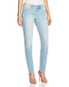 Yummie By Heather Thomson Distressed Straight Leg Jeans In Blue