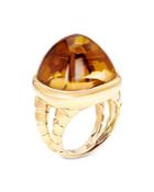 Marina B 18k Yellow Gold Sugarloaf Citrine Tigella Ring