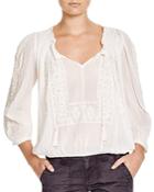 Joie Callaway Embroidered Peasant Blouse