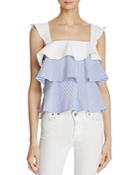 Lucy Paris Striped Ruffle Top - 100% Exclusive