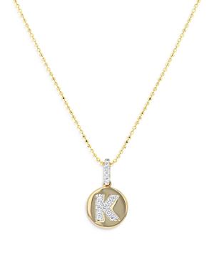 Bloomingdale's Diamond Accent Initial K Pendant Necklace In 14k Yellow Gold, 0.10 Ct. T.w. - 100% Exclusive